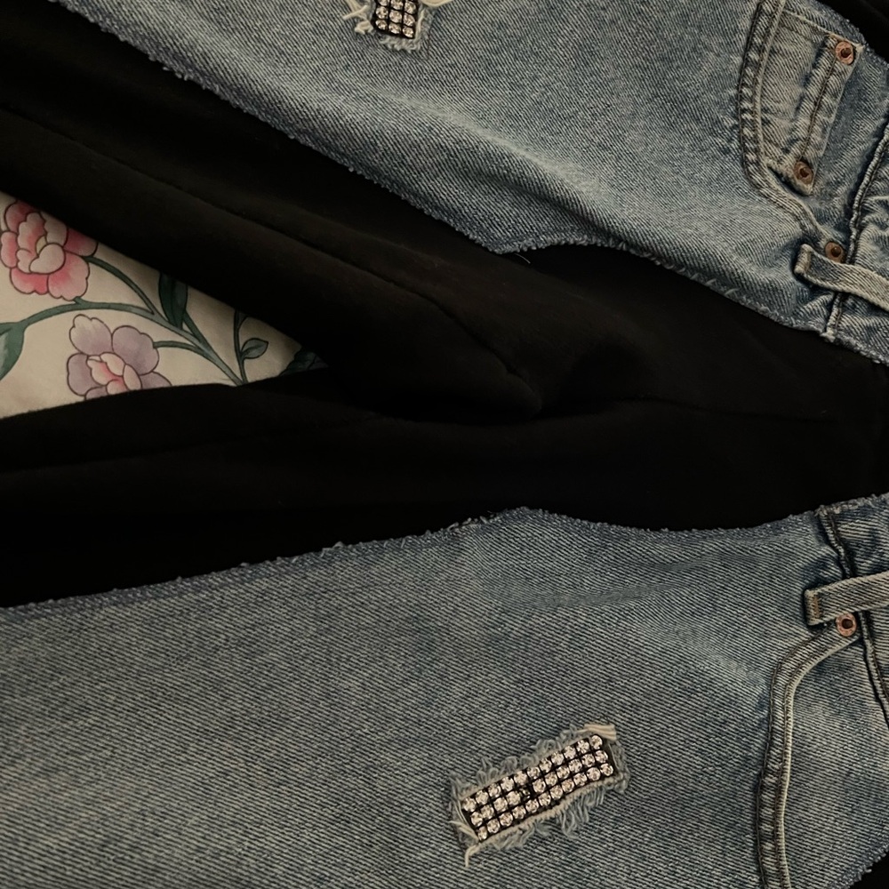 Trendy Black and Blue Women's Flare Jeans